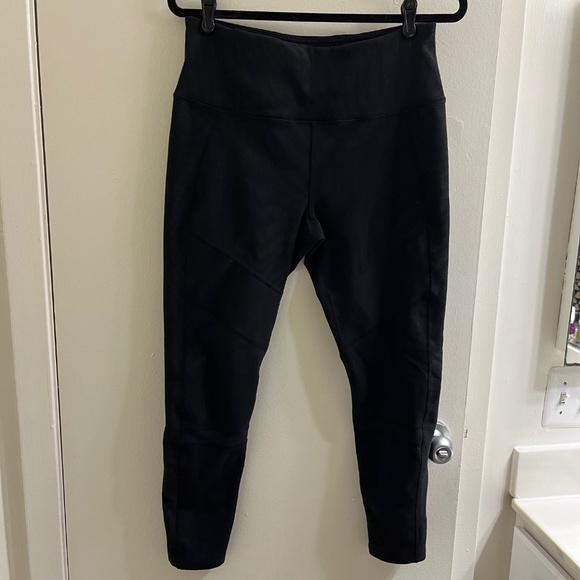 Zella Nordstrom High Waisted Black Ribbed Moto Leggings - Picture 1 of 3